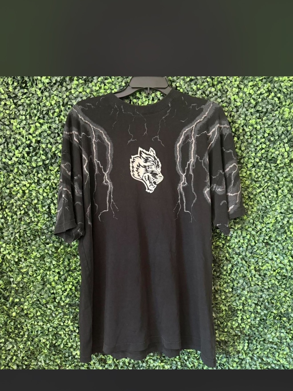 Darc Sport Black Graphic Tee with Wolf and Lightning